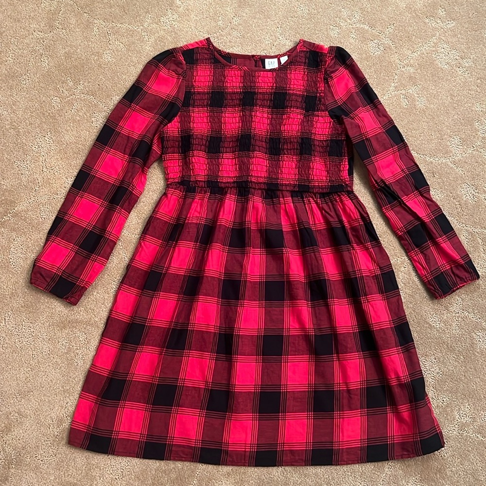 NWT Girls Buffalo Plaid Gap Dress, XL